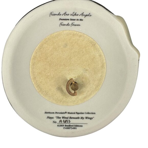 2005 THE BRADFORD EDITIONS Friends Are Like Angels 8" MUSICAL FIGURINE & Cert - Picture 5 of 9